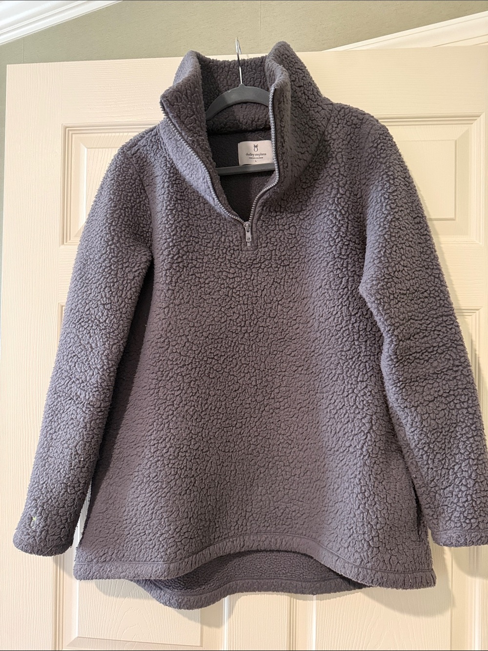 Dudley Stephens Gray Sherpa Half-Zip Pullover
